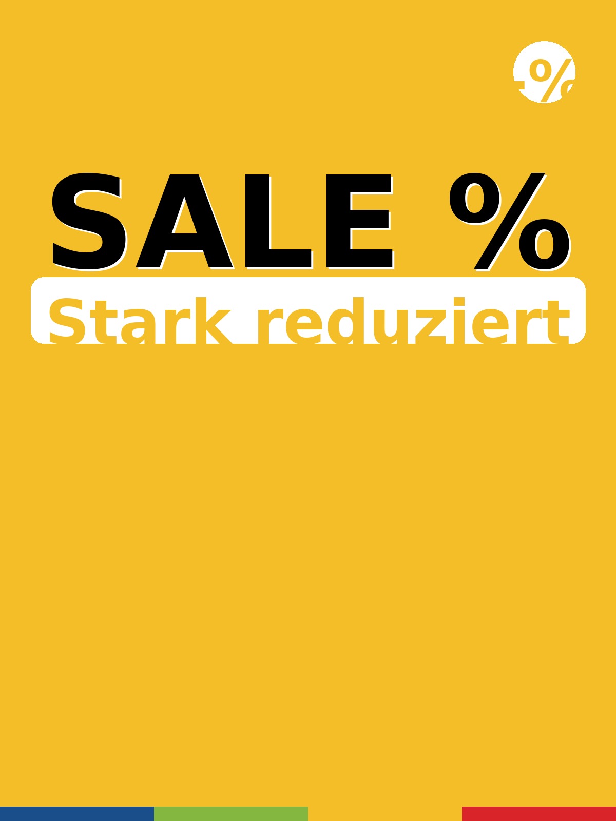 Sale Socken stark reduziert Schild gelb mit Prozent Zeichen