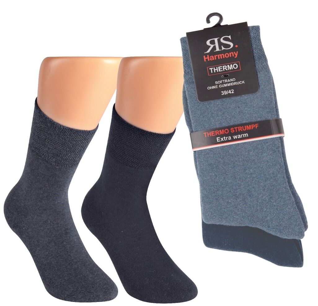 2-10 Paar warme Winter THERMO Damen Socken Softrand Frottee Baumwolle o. Gummi