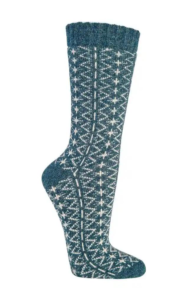 2 Paar Socken mit Merino und Alpaka Wolle für Damen Herren mit Folkloremotiv