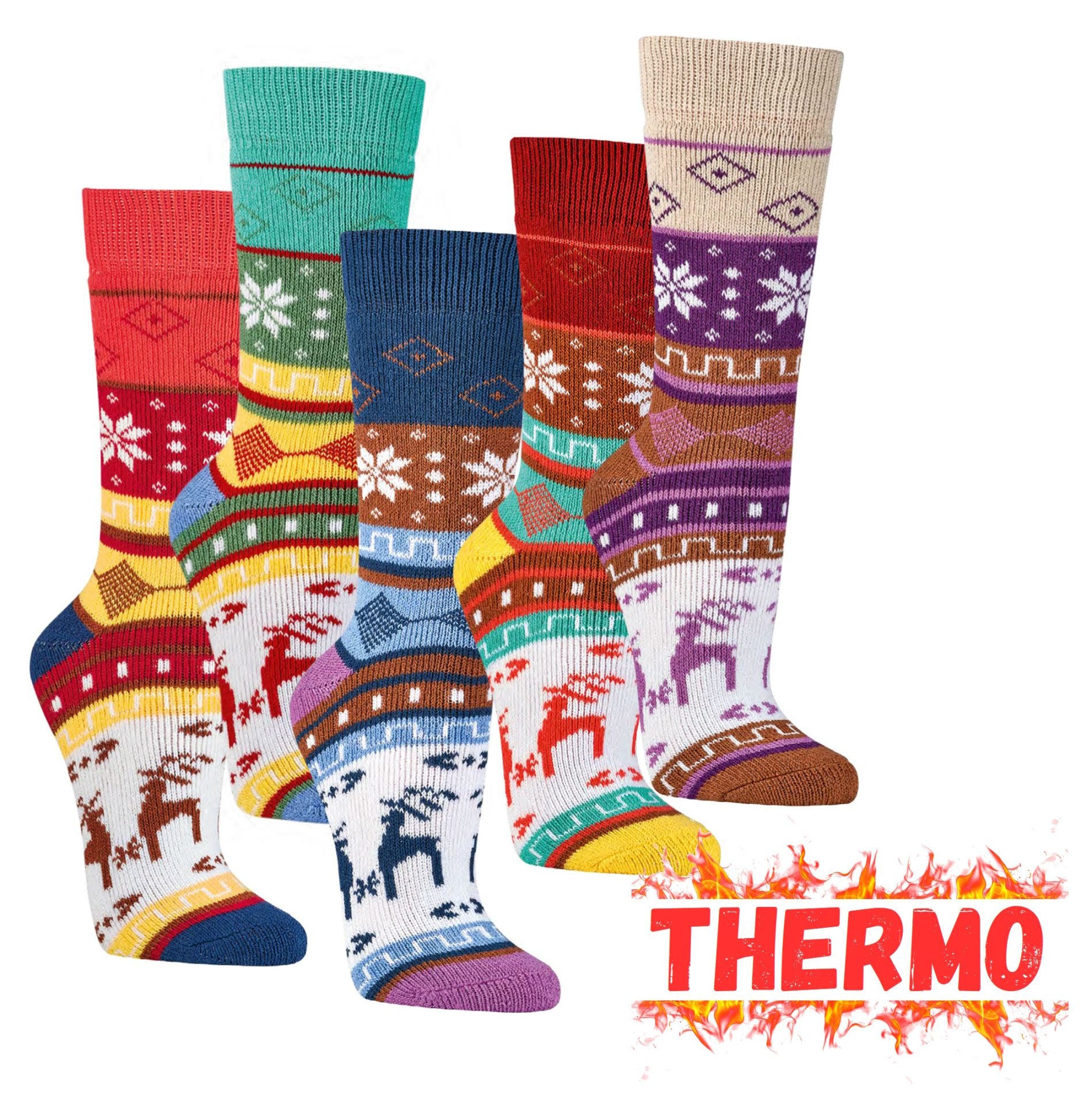 Norweger Socken im Hygge Stil 2 oder 4 Paar 90 % Baumwolle Vollfrottee