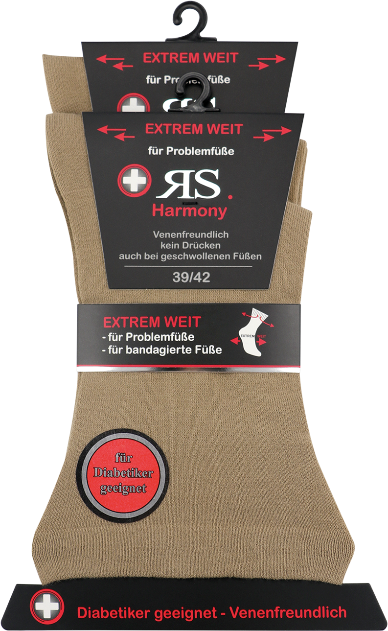 Diabetiker Socken für Damen & Herren beige