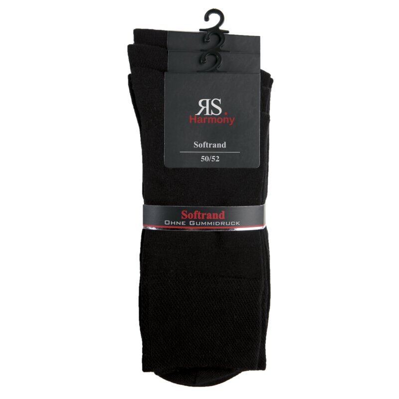schwarze Baumwoll Herrensocken RS Harmony Gr. 50/52