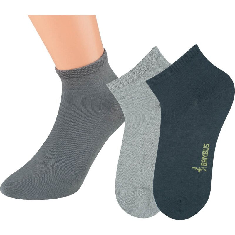 Bambus Viskose Kurzstrümpfe 3 unterschiedliche Grautöne 3-15 Paar