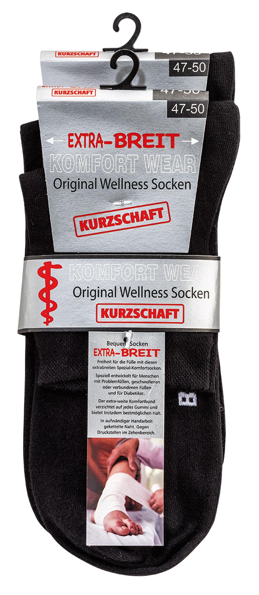 2 bis 10 Paar Diabetikersocken Kurzschaft extra weit breit