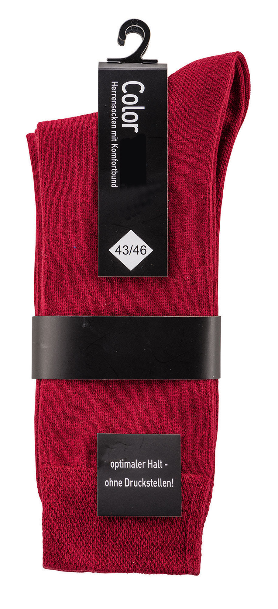 Bunte Herrensocken Nahaufnahme rot mit Verpackung
