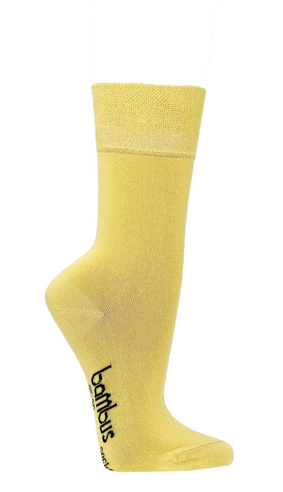 Pastellgelbe Bambus Viskose Socke atmungsaktiv mit weichem Komfortbund