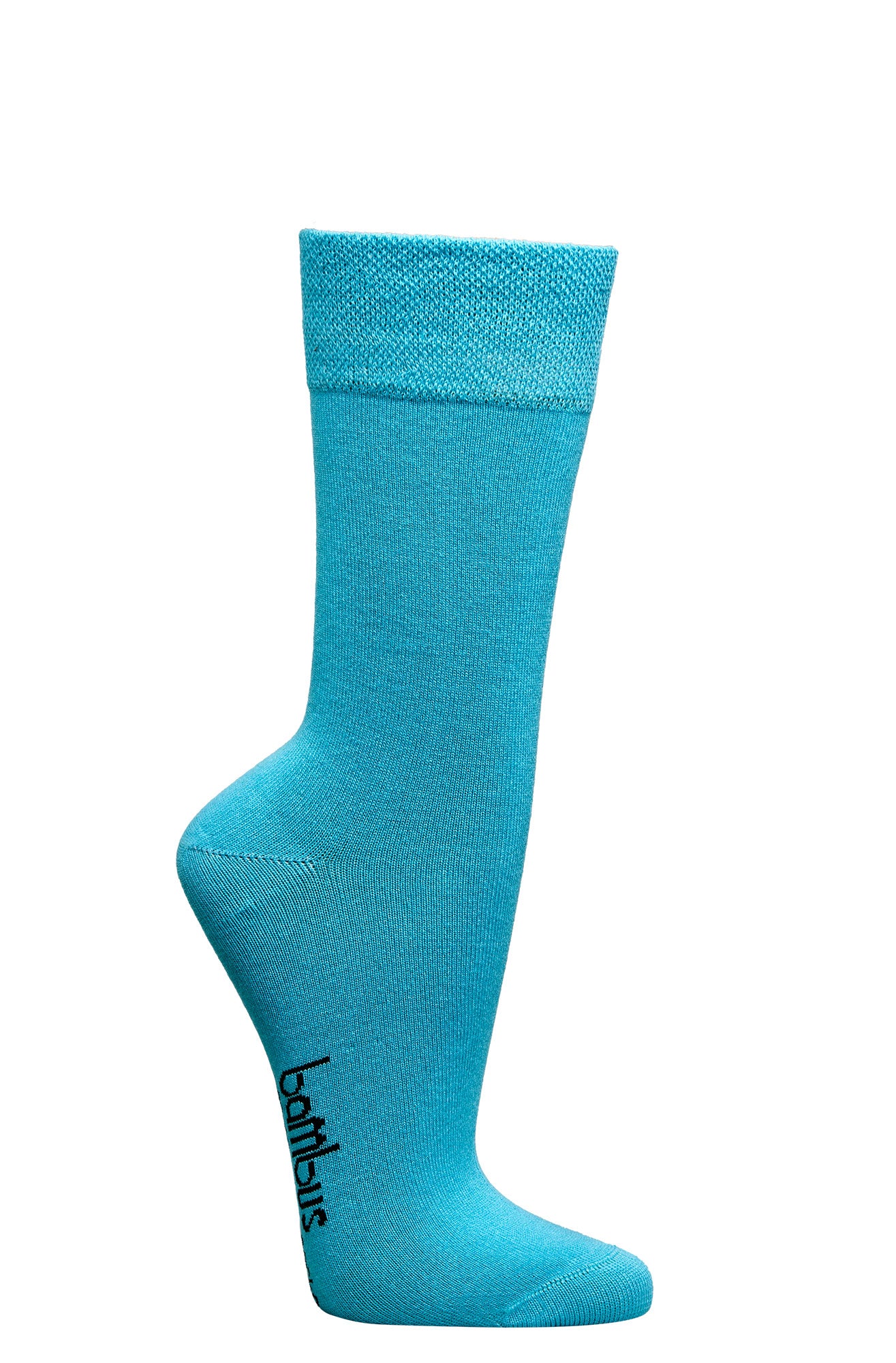 Türkise Bambus Viskose Socke mit feiner 200-Nadel Qualität und weichem Bund