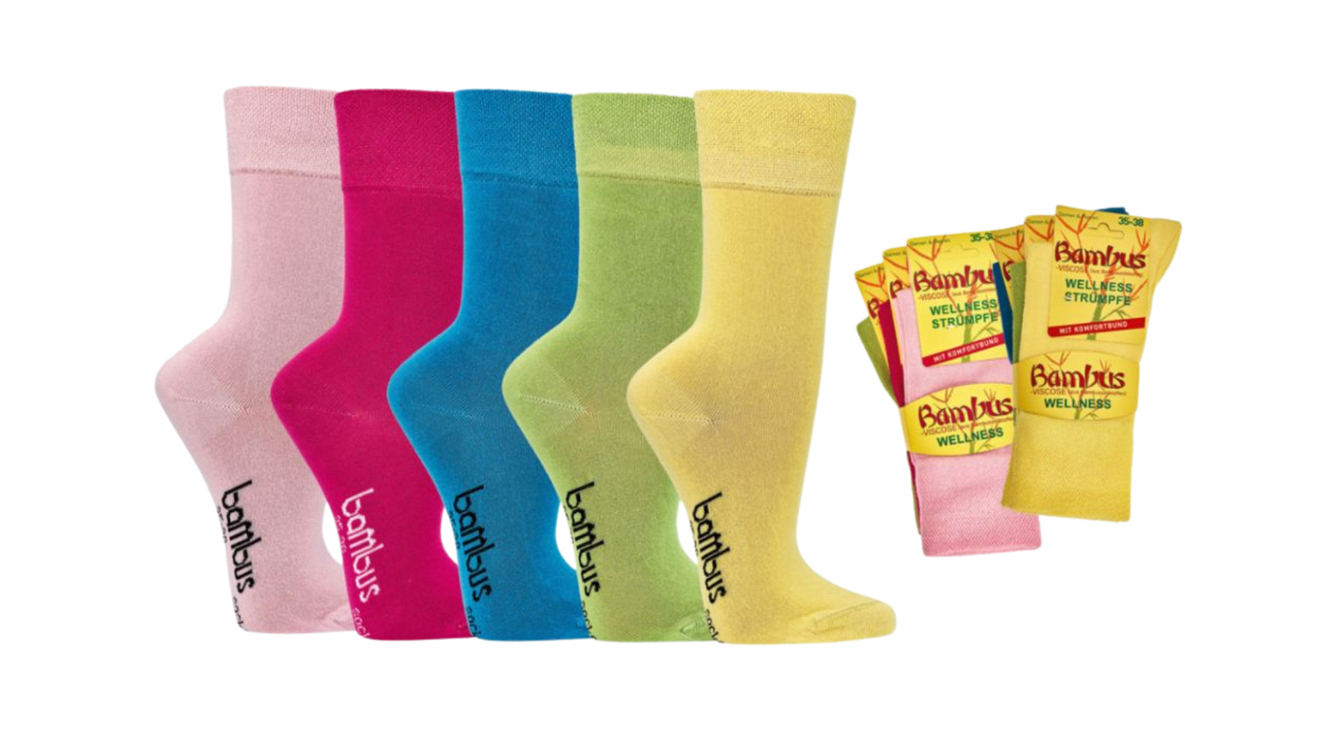 Bunte Bambus Viskose Socken im Pastellmix als 3-15 Paar mit weichem Komfortbund
