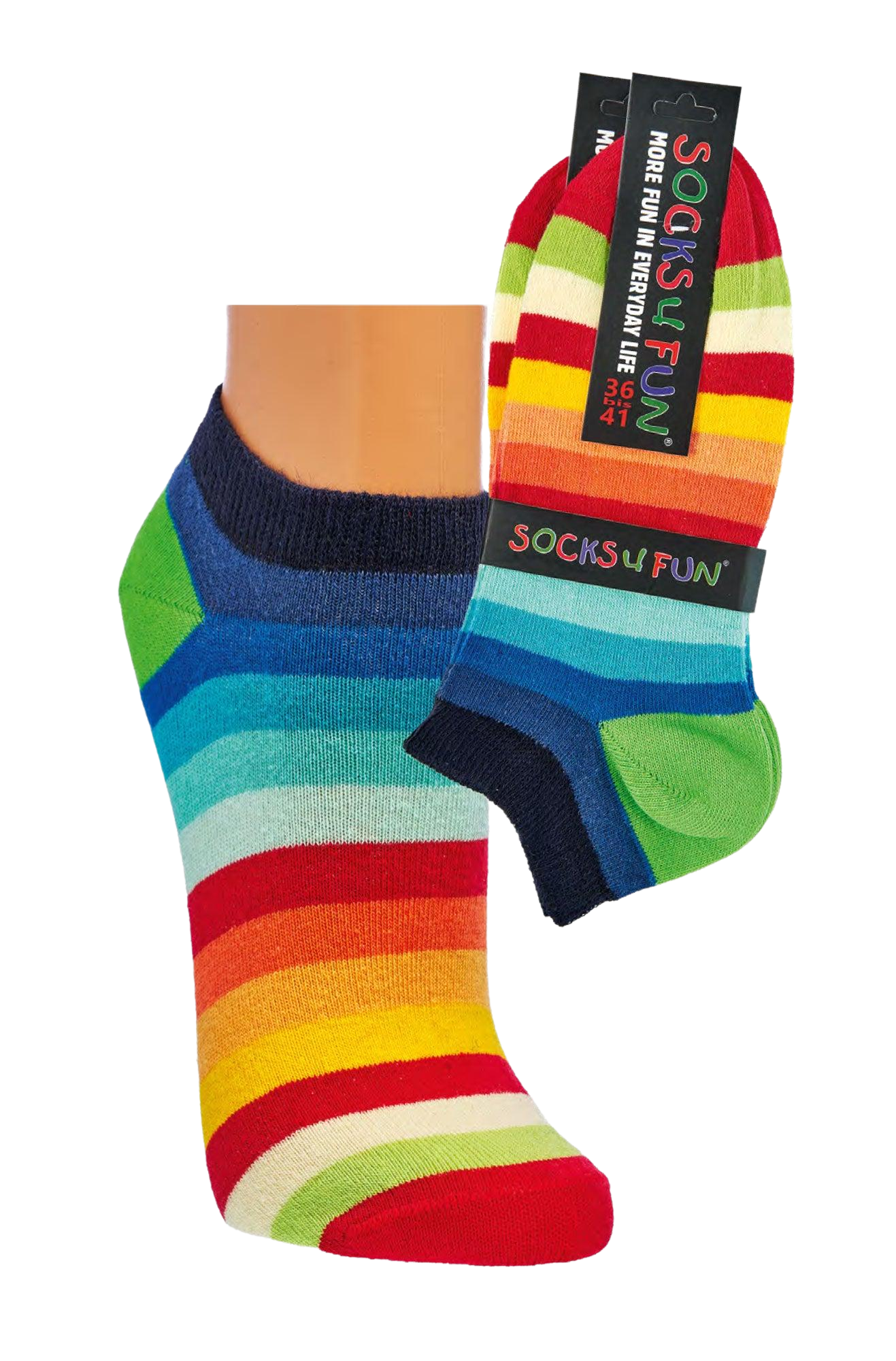 2 Paar Regenbogen Sneaker Socken Baumwolle Unisex LGBTQ Rainbow Toleranz