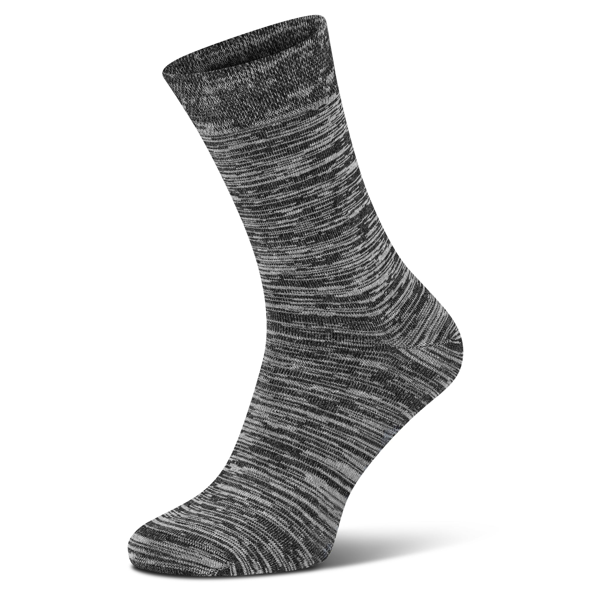 Graue Bambus Viskose Socken meliert mit feiner Strickstruktur und angenehmem Tragekomfort