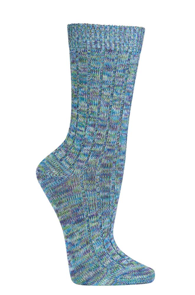 Bambus-Viskose Socken Multicolor – blau meliert, angenehm weich, faltenfreier Sitz