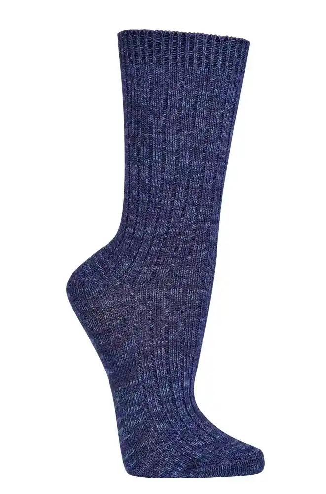 Bambus-Viskose Socken Multicolor – dunkelblau meliert, flache Naht, komfortabler Bund