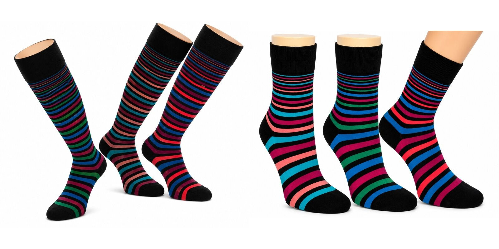 RS Harmony Alma Bambus Socken & Kniestrümpfe Damen bunt geringelt, 3–6 Paar