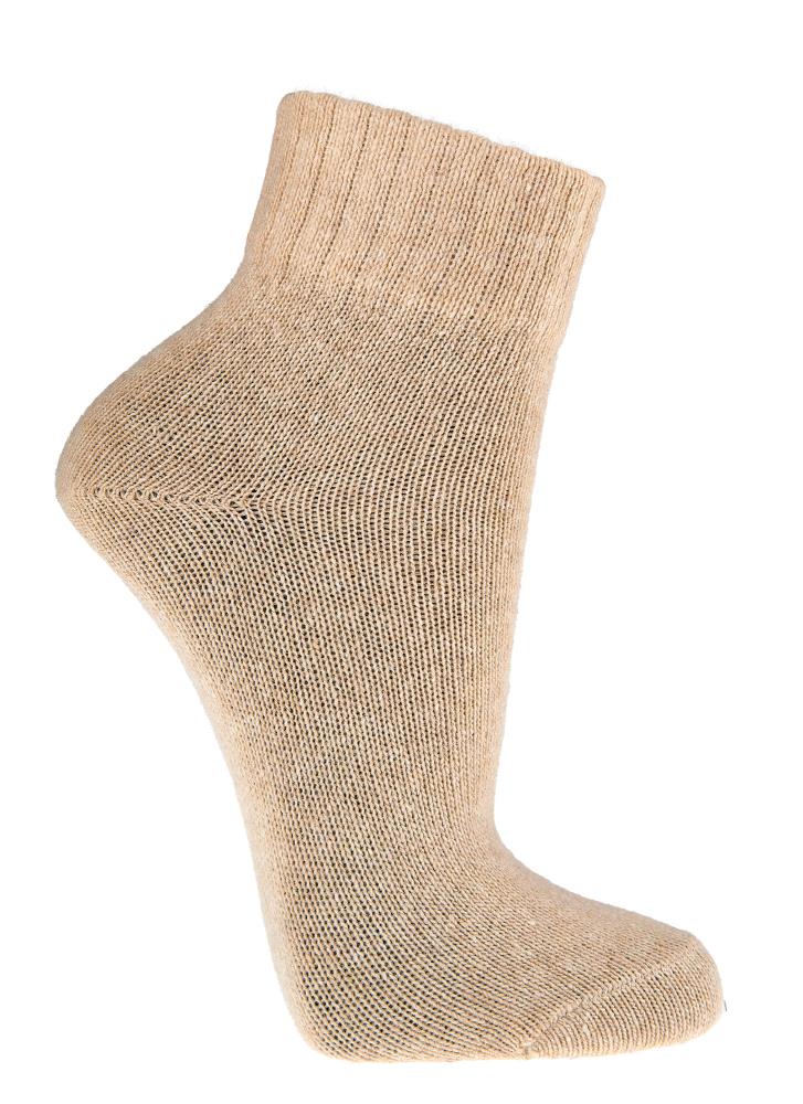 Beigemelange Kurzschaft Wollsocken aus Merinowolle und Kaschmir für Damen und Teens