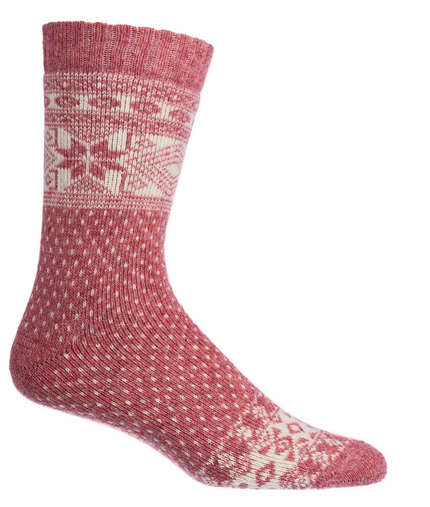Norweger Socken rosé mit Merino und Alpakawolle, warme Wollsocken im Norweger Muster