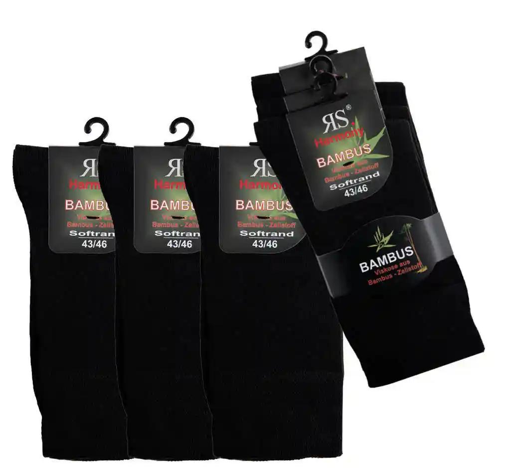 Schwarze Bambus Viskose Socken mit Softrand