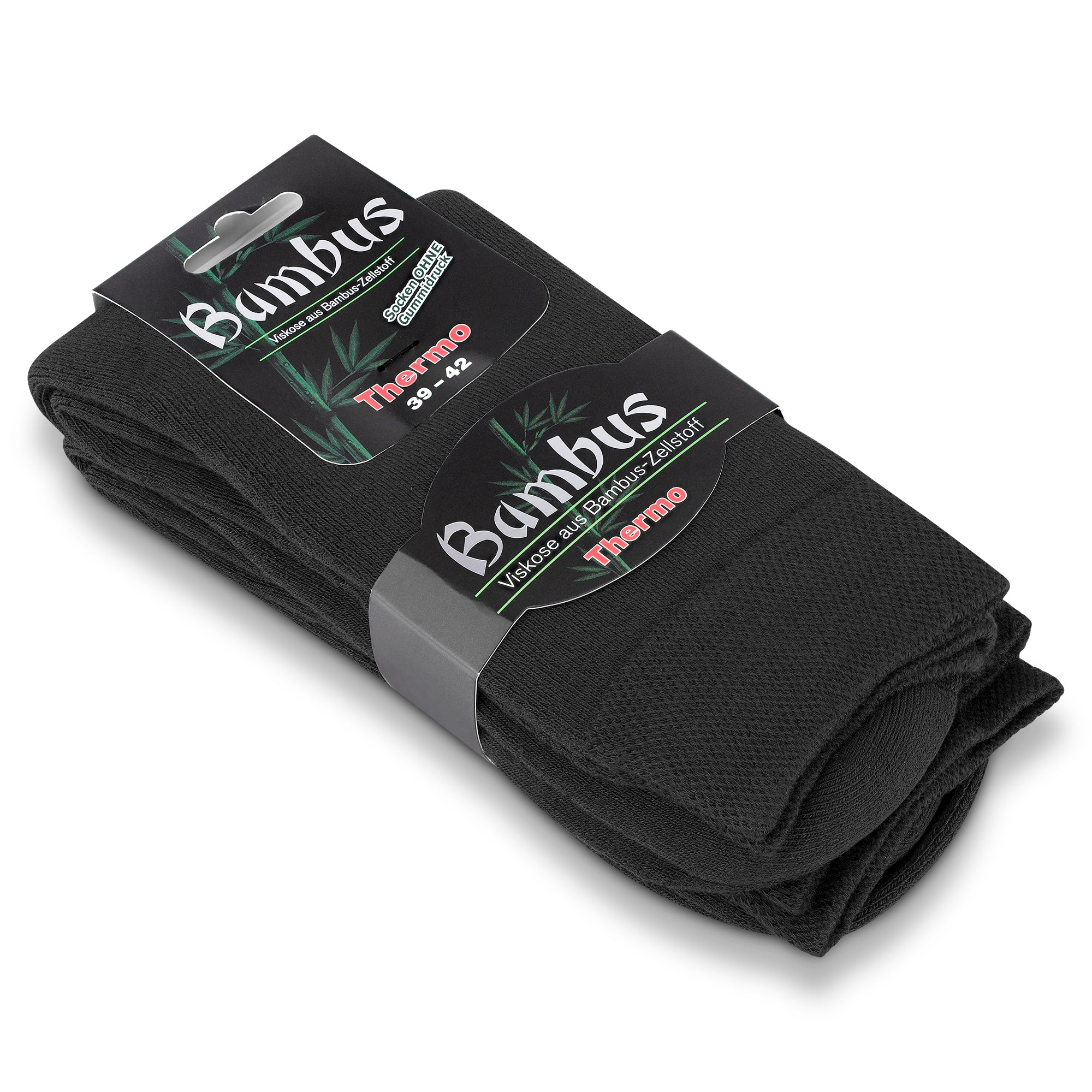 Auf dem Bild sieht man 2 Paar Bambus Viskose Socken Thermosocken in OVP