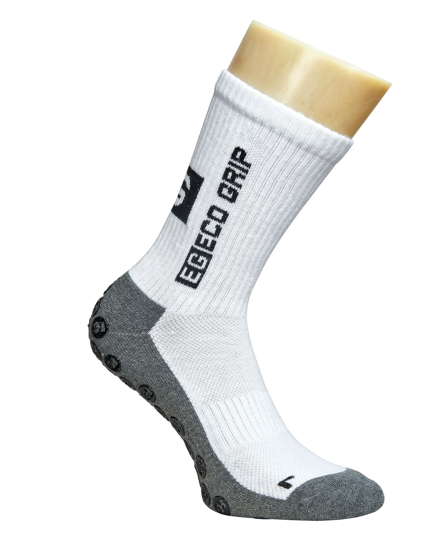 Weiße Sportsocken mit ABS Grip und Belüftungszonen, Funktionssocken für Training