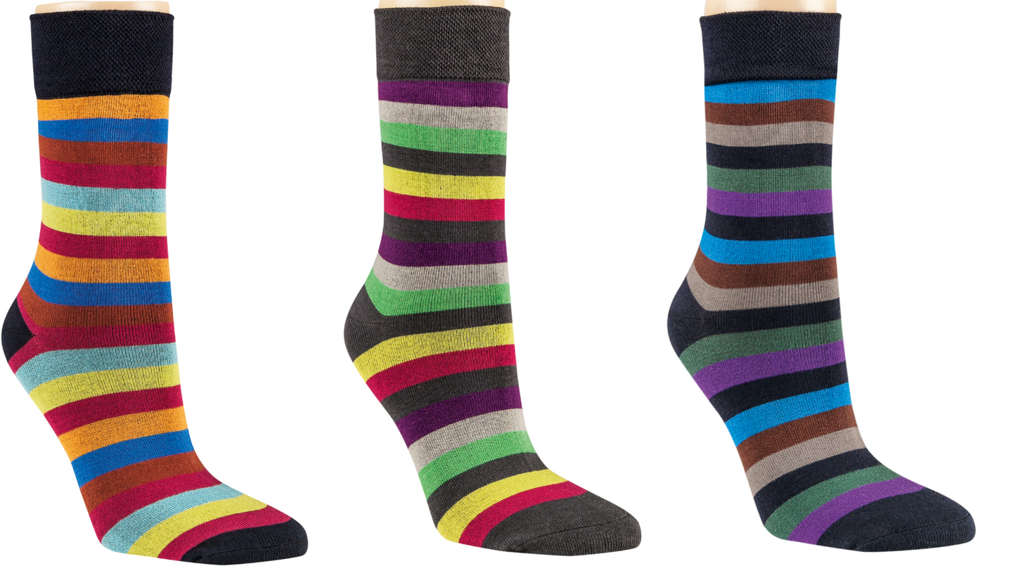 3-15 Paar Bambus Viskose Socken Ringel Softrand ohne Gummi