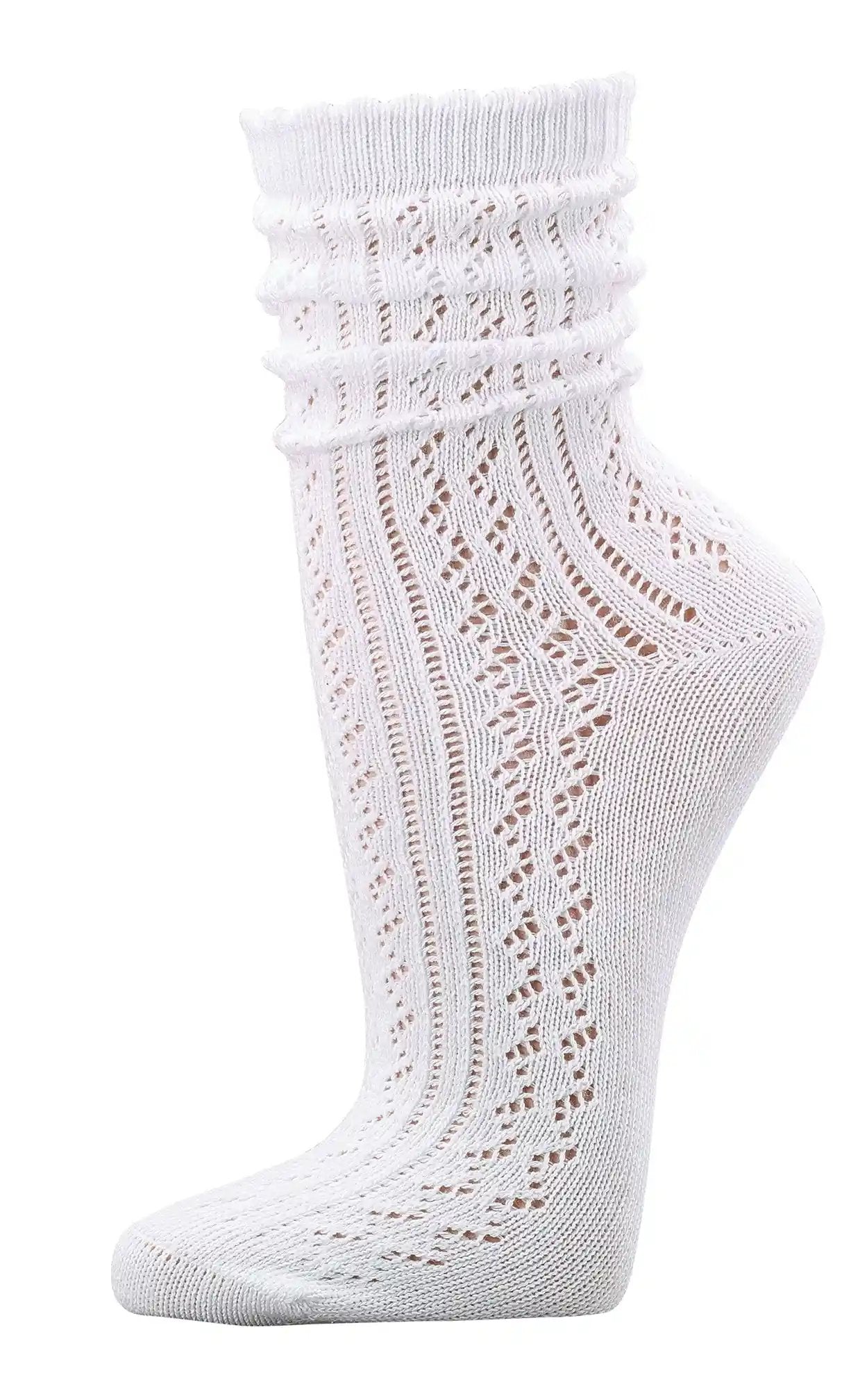 Trachtenstrümpfe Trachtensocken kurz Landhaus Häkellook Dirndl Wiesn Oktoberfest Country