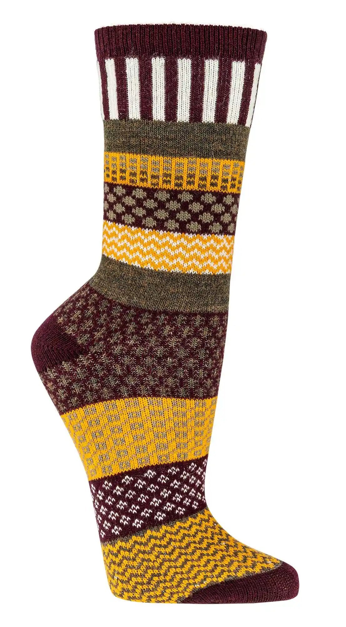 2 Paar fröhlich bunte Wollsocken Socken 45% Wolle für Damen Mädchen gemustert