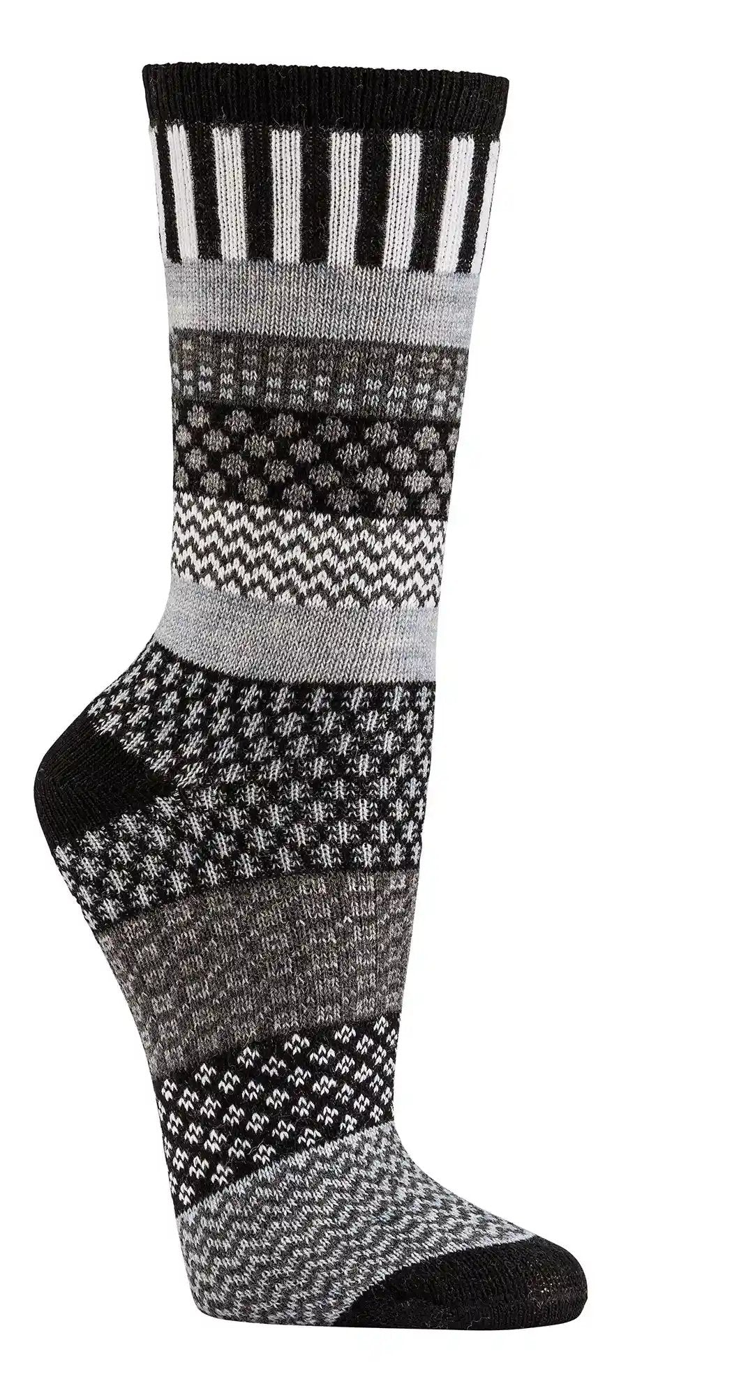 2 Paar fröhlich bunte Wollsocken Socken 45% Wolle für Damen Mädchen gemustert
