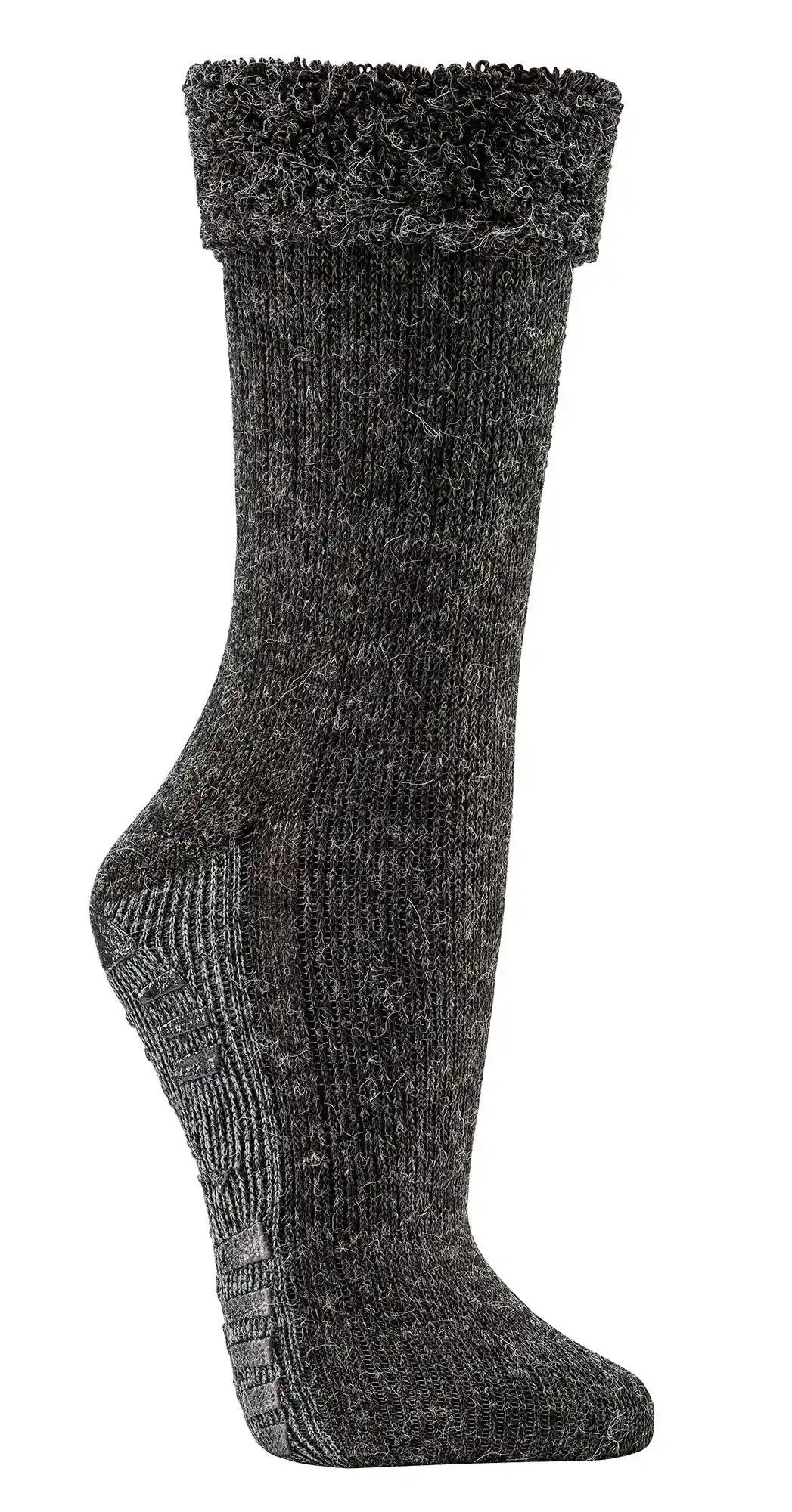 2 Paar ABS Socken mit Alpaka Wolle extra flauschig gefüttert Homesocks Bettsocke