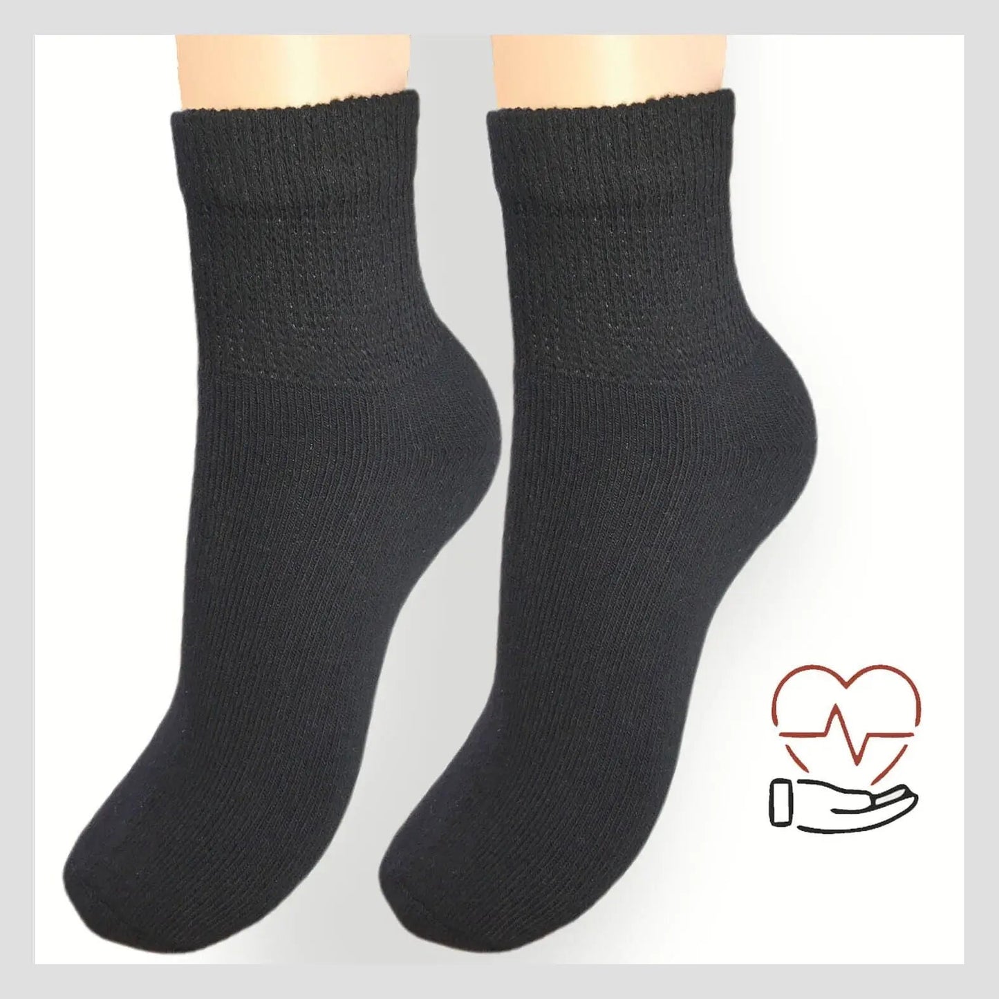 3 oder 6 Paar für Diabetiker entwickelte Kurzschaftsocken schwarz oder weiß
