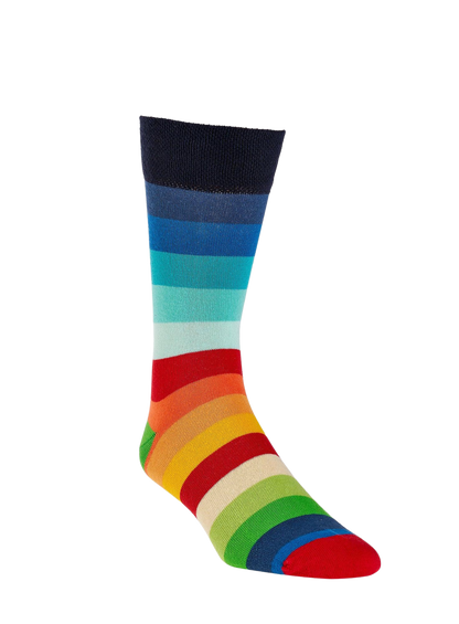 Lange socken in Regenbogenfarben. Die socken sind lang ausgebildet und bestehen aus Baumwolle das dünne Material ist perfekt für den Sommer geeignet. - Sneakersocken - #tag1# - #tag3# - #tag4# - Sneakersocken - #foot-art# - Sneakersocken - #foot-art#