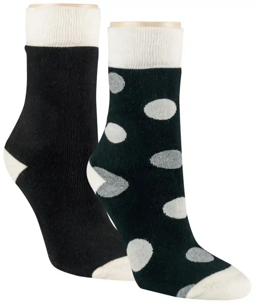 2 pairs of warm winter THERMO women's socks soft edge terry cotton or rubber T