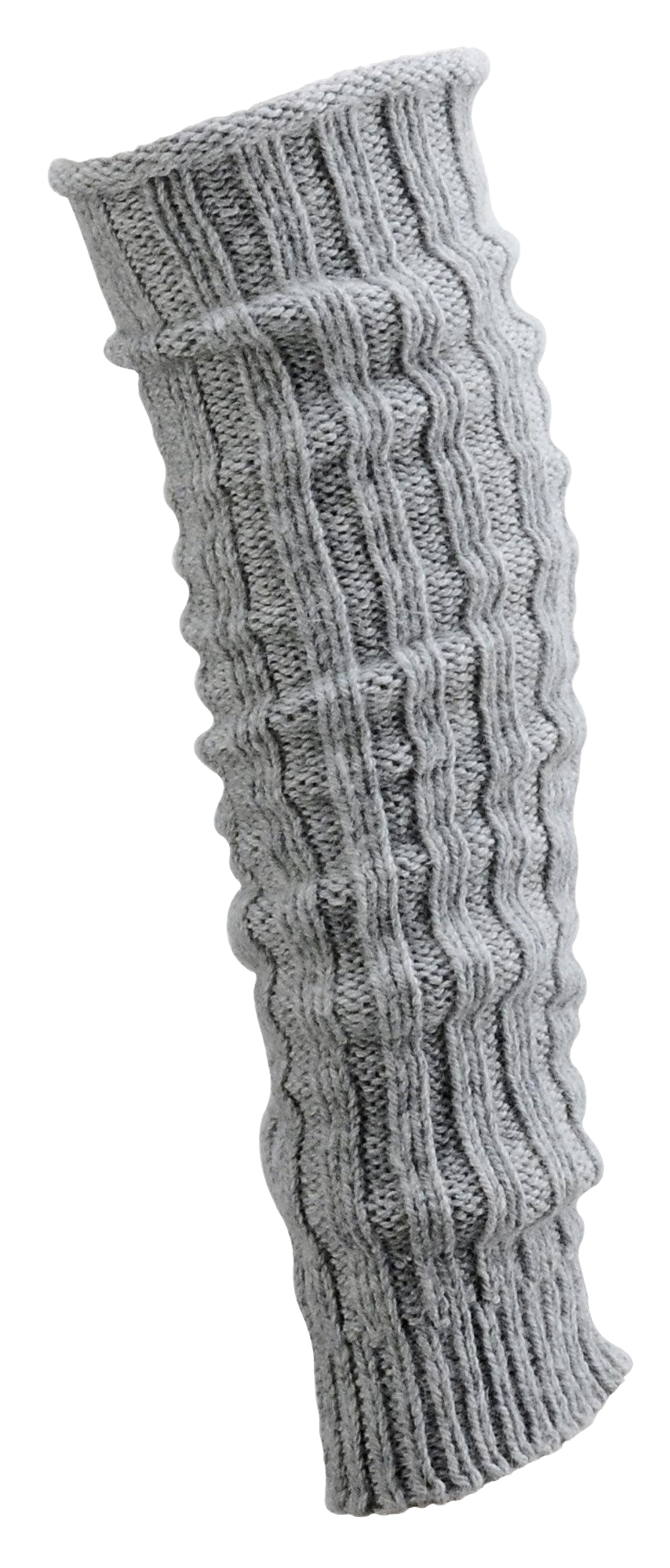 Grobstrick Stulpen Alpakawolle Legwamer Beinwärmer Wadenwärmer hier in der Farbe grau abgebildet.