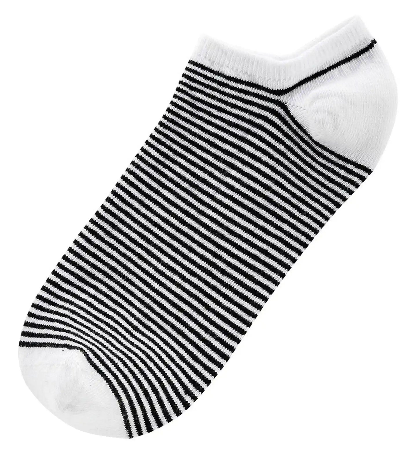 3 pairs of sneaker socks black&amp;white combed cotton black and white pattern