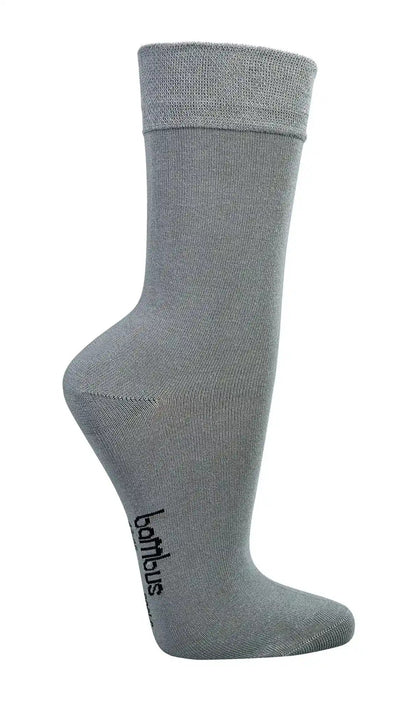 6 Paar Bambus Viskose Socken Unisex Softrand ohne Gummi in grau, atmungsaktive Business Socken mit weichem Softbund und verstärkter Ferse für optimalen Komfort im Alltag