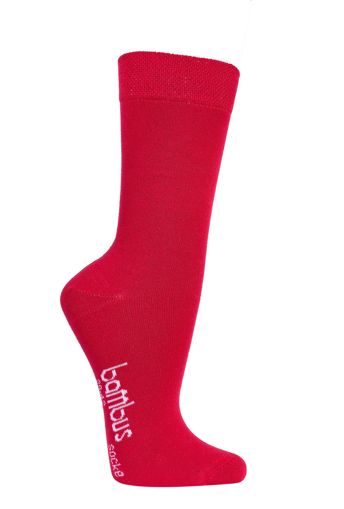 rote Bambus Viskose Socken mit breitem druckfreiem Bund
