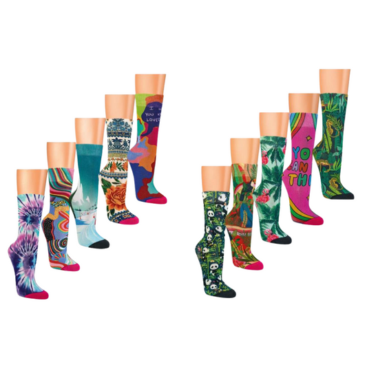 Bunte bedruckte Socken aus Bambus-Viskose mit 3D-Allover-Print