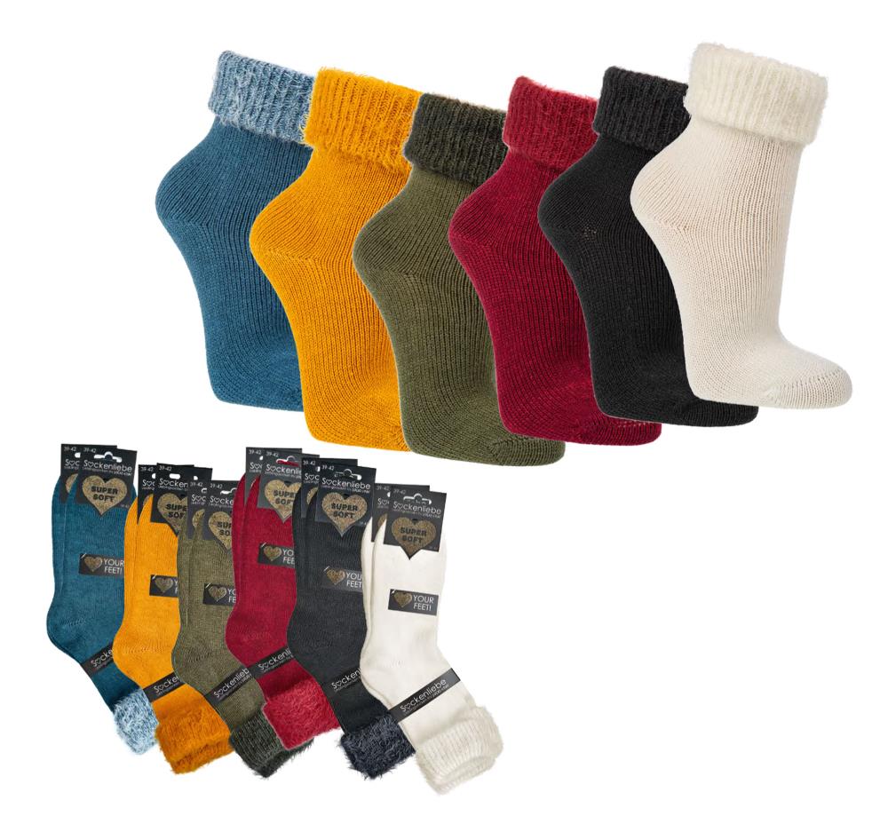 2 o 4 pares de calcetines polares de algodón sobre la piel de colores vivos