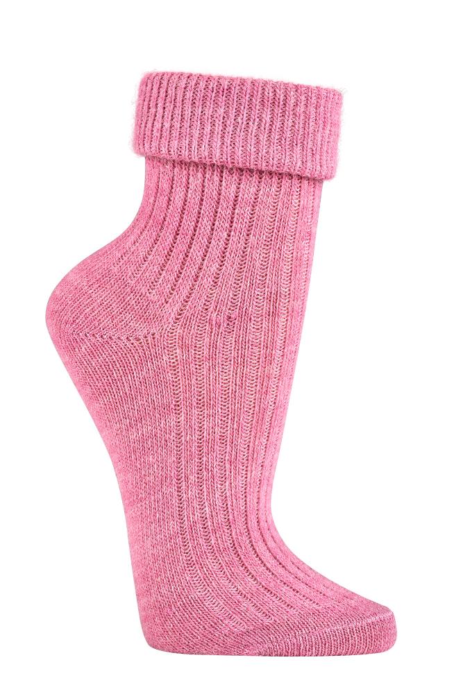 Wollsocken aus alpaka Schaf wolle in rosa nd halbhoch -  - #foot-art#