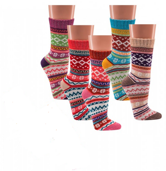 3 or 6 pairs of colorful Norwegian socks cotton with a beautiful pattern Hygge women girls
