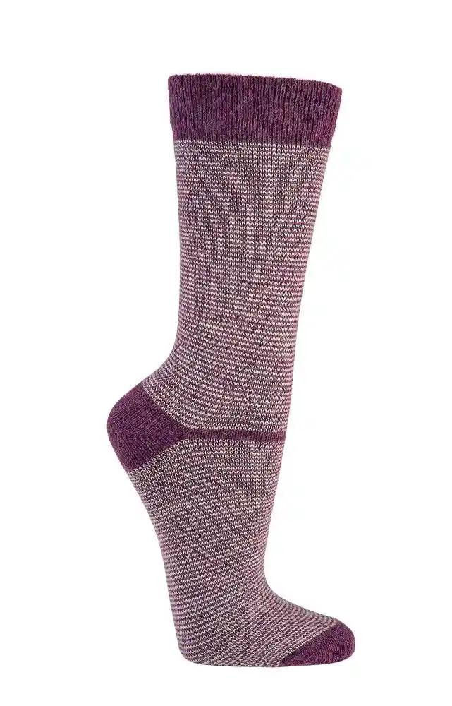 2 pares de calcetines con lana merino y alpaca para mujer y hombre, rayas de colores