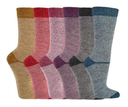 2 pares de calcetines con lana merino y alpaca para mujer y hombre, rayas de colores