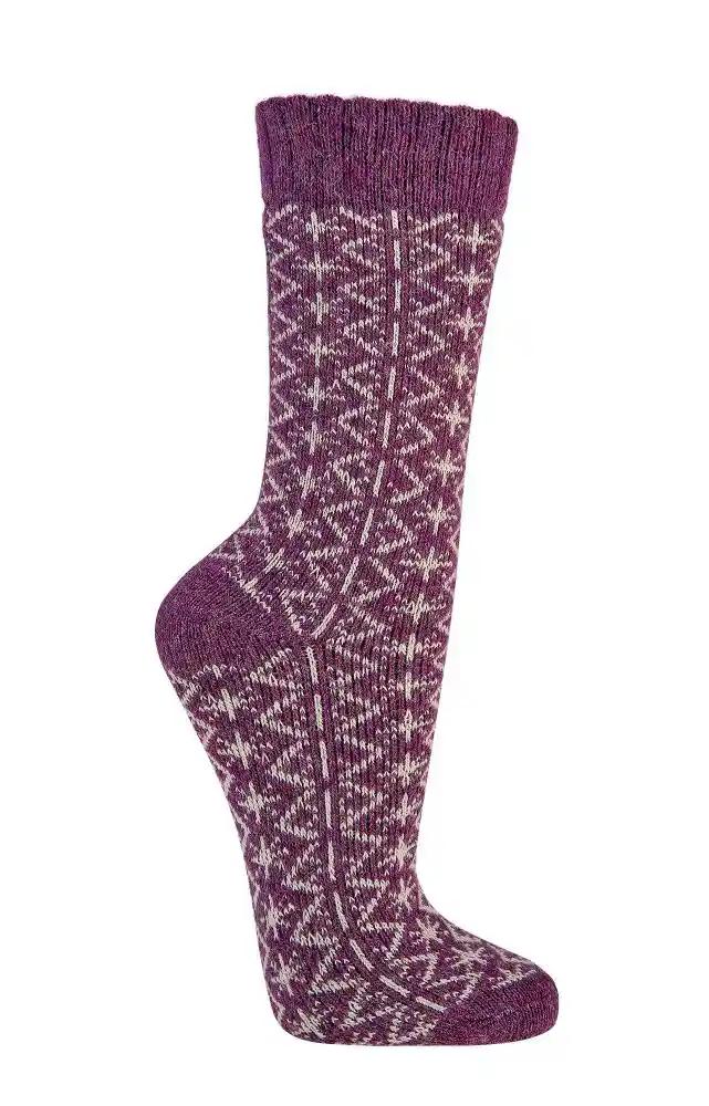 2 Paar Socken mit Merino und Alpaka Wolle für Damen Herren mit Folkloremotiv