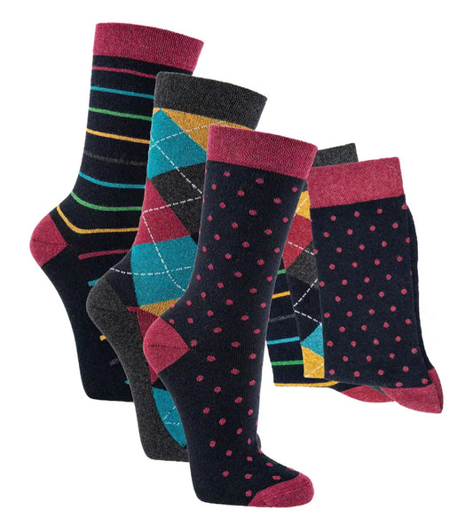 2 pairs of recycled socks made from 50% recycled cotton tested for harmful substances