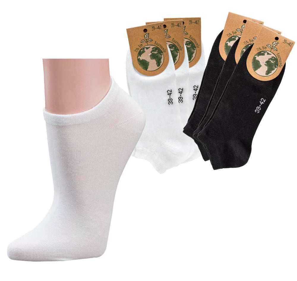 3-15 pairs of organic cotton organic sneaker women's men's sneaker socks GOTS