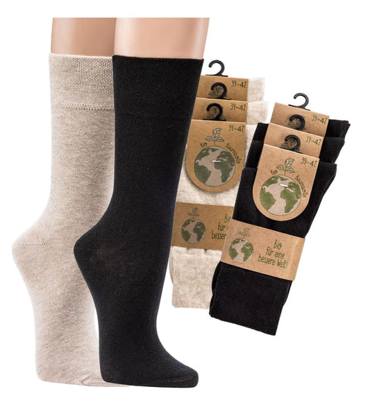 3-15 pairs of socks with organic cotton, organic women's and men's organic socks, socks GOTS