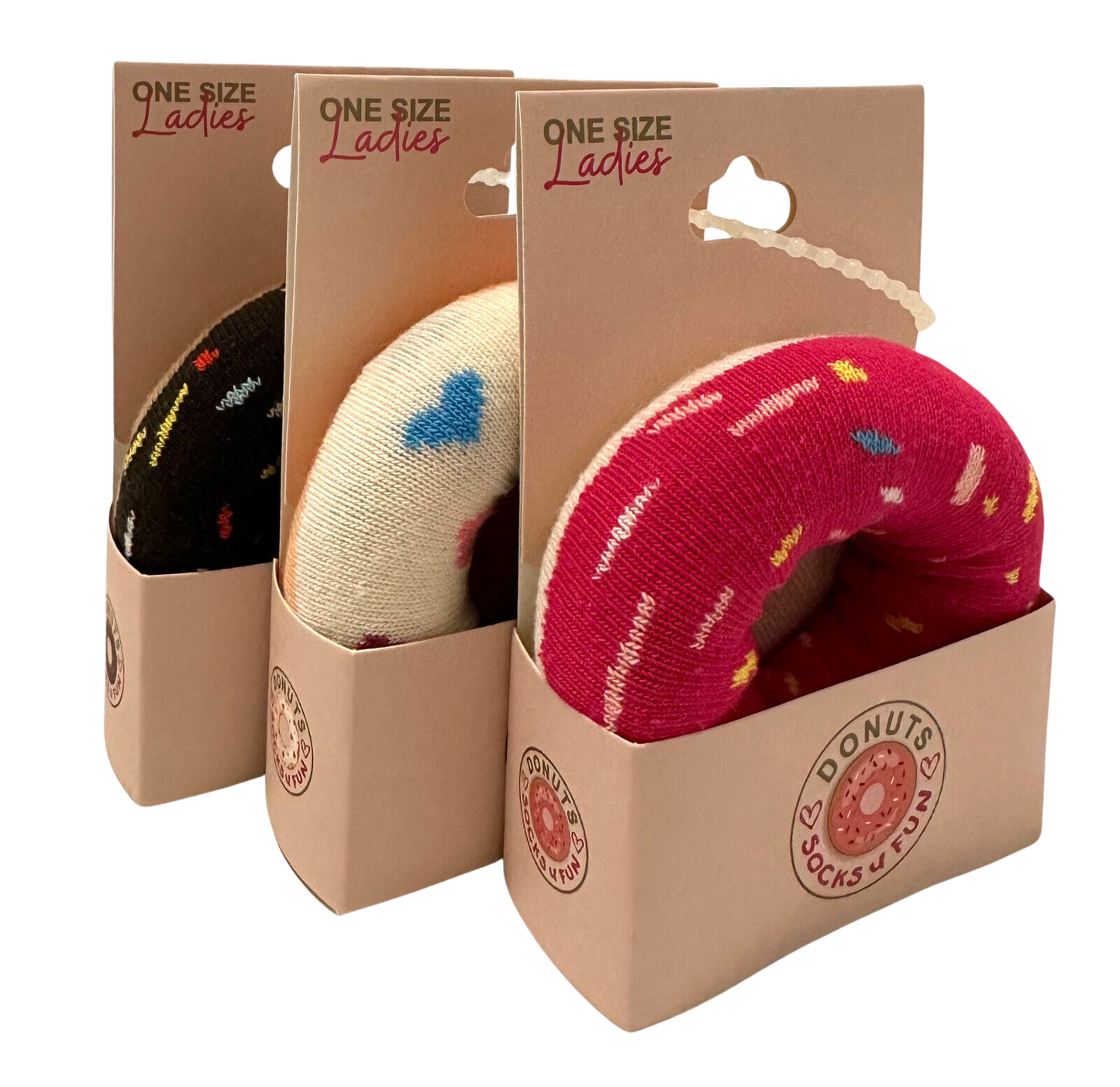 3 pares de calcetines coloridos para mujer, calcetines para adolescentes, calcetines para niñas con diseño de donut