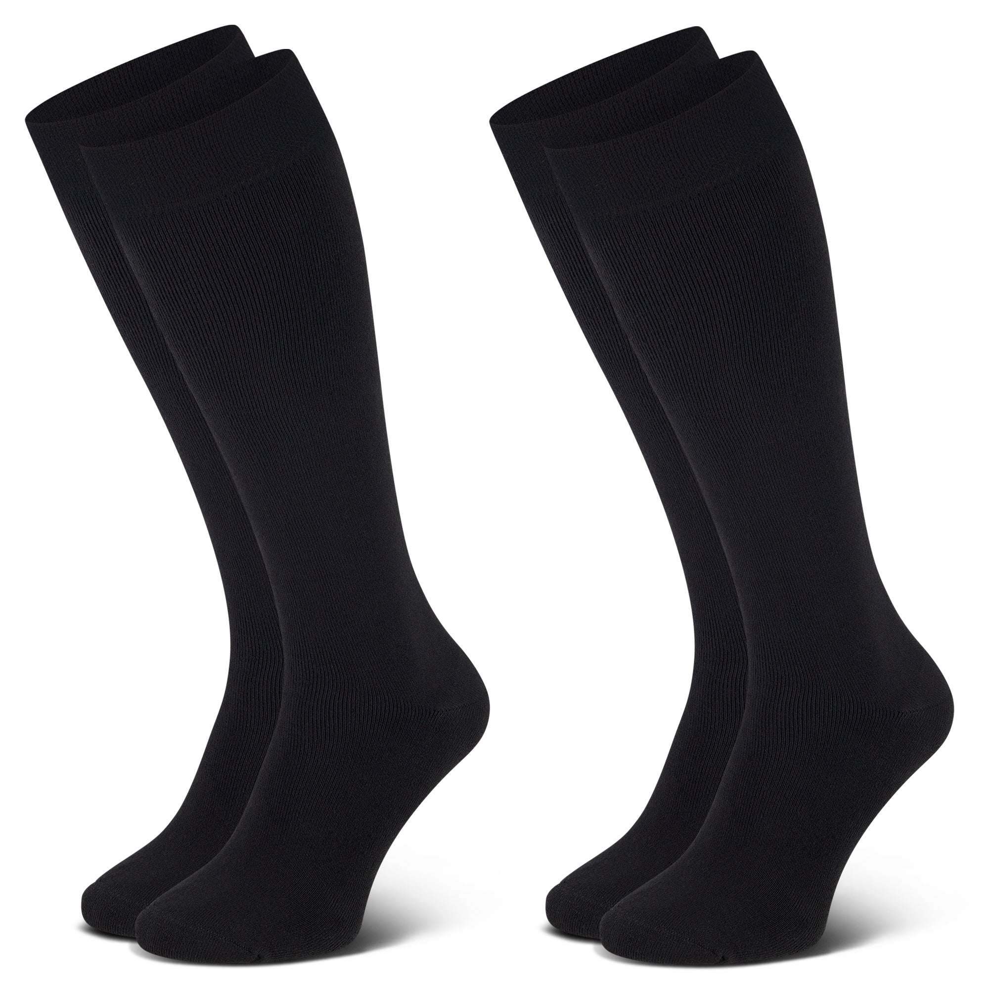 Schwarze Bambus Viskose Kniestrümpfe Vollfrottee