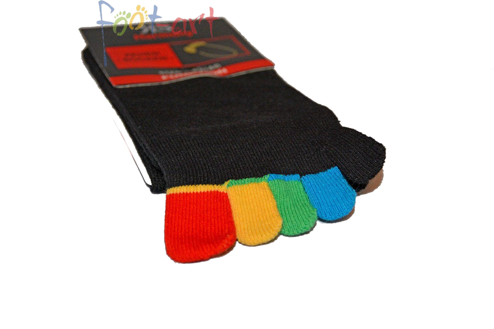 Zehen socken unisex mit Baumwolle geeignet für Damen und Herren bunte Zehensocken in der grundfarbe schwarz
