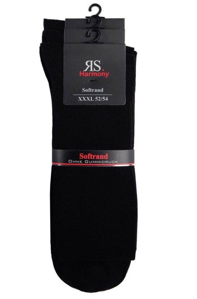 Schwarze Business Socken Baumwolle Übergröße 52-54