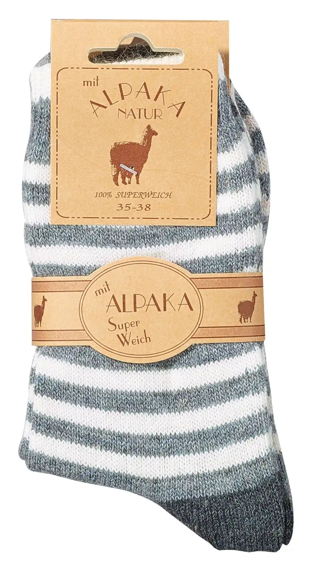 2 Paar Alpaka Söckchen Socken mit Alpakawolle für Kinder, Teenager, Damen