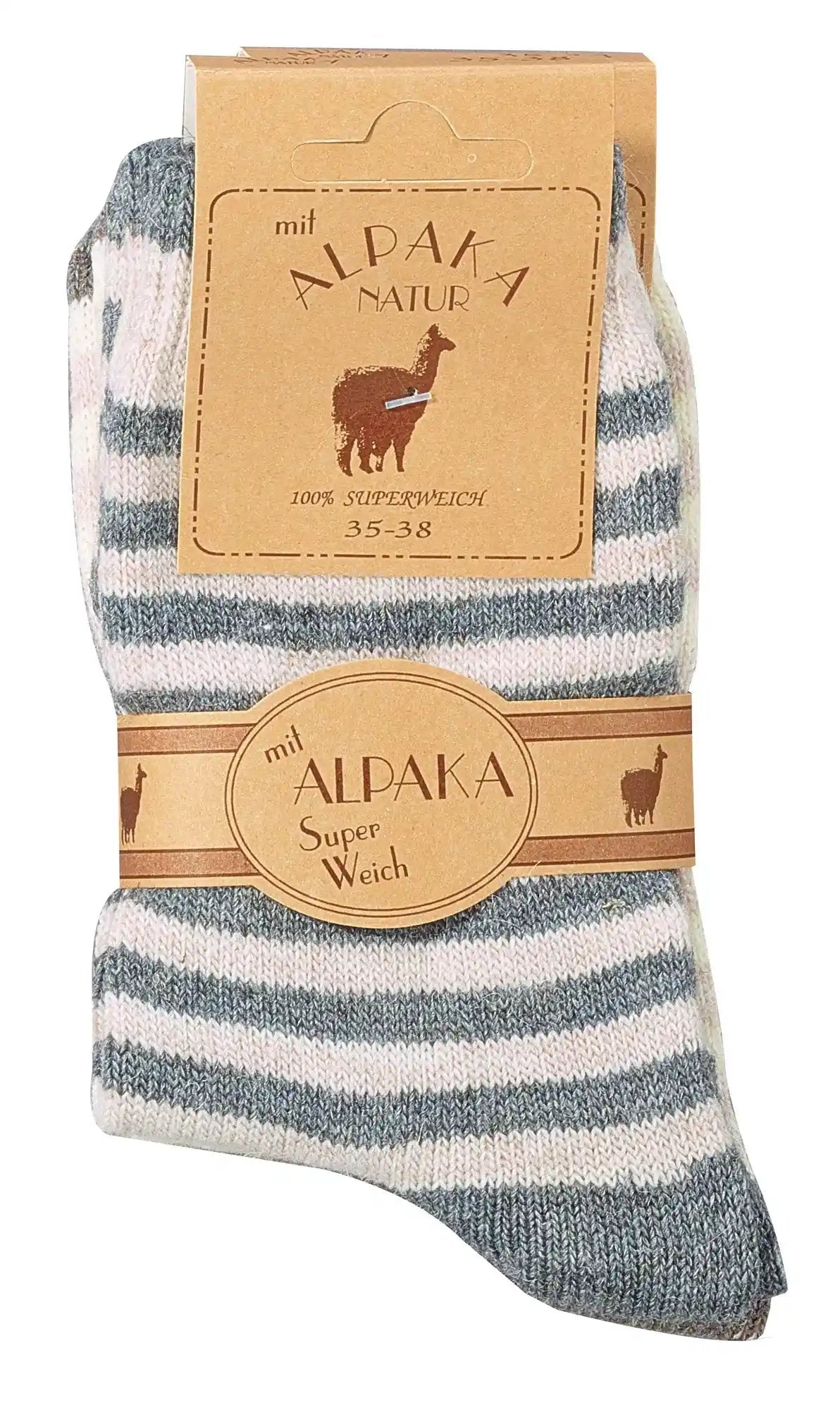 2 pares de calcetines de alpaca con lana de alpaca para niños, jóvenes y mujeres.